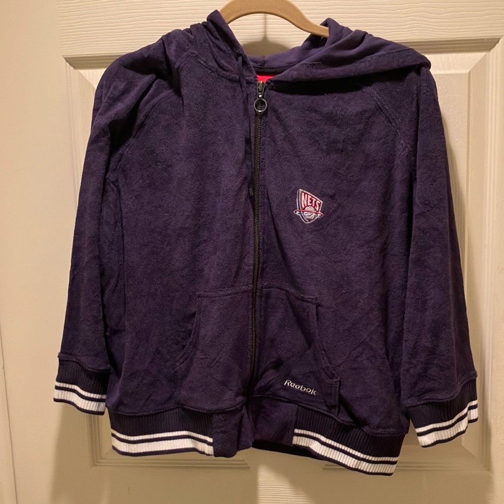Ladies navy Terry lightweight jacket/sweater XL. NETS NWOT